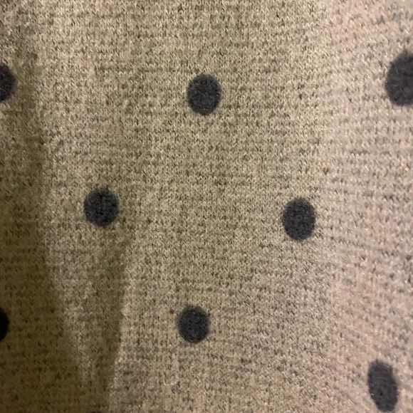 Beige polka-dot cold shoulder sweater-small NWT - Picture 2 of 6
